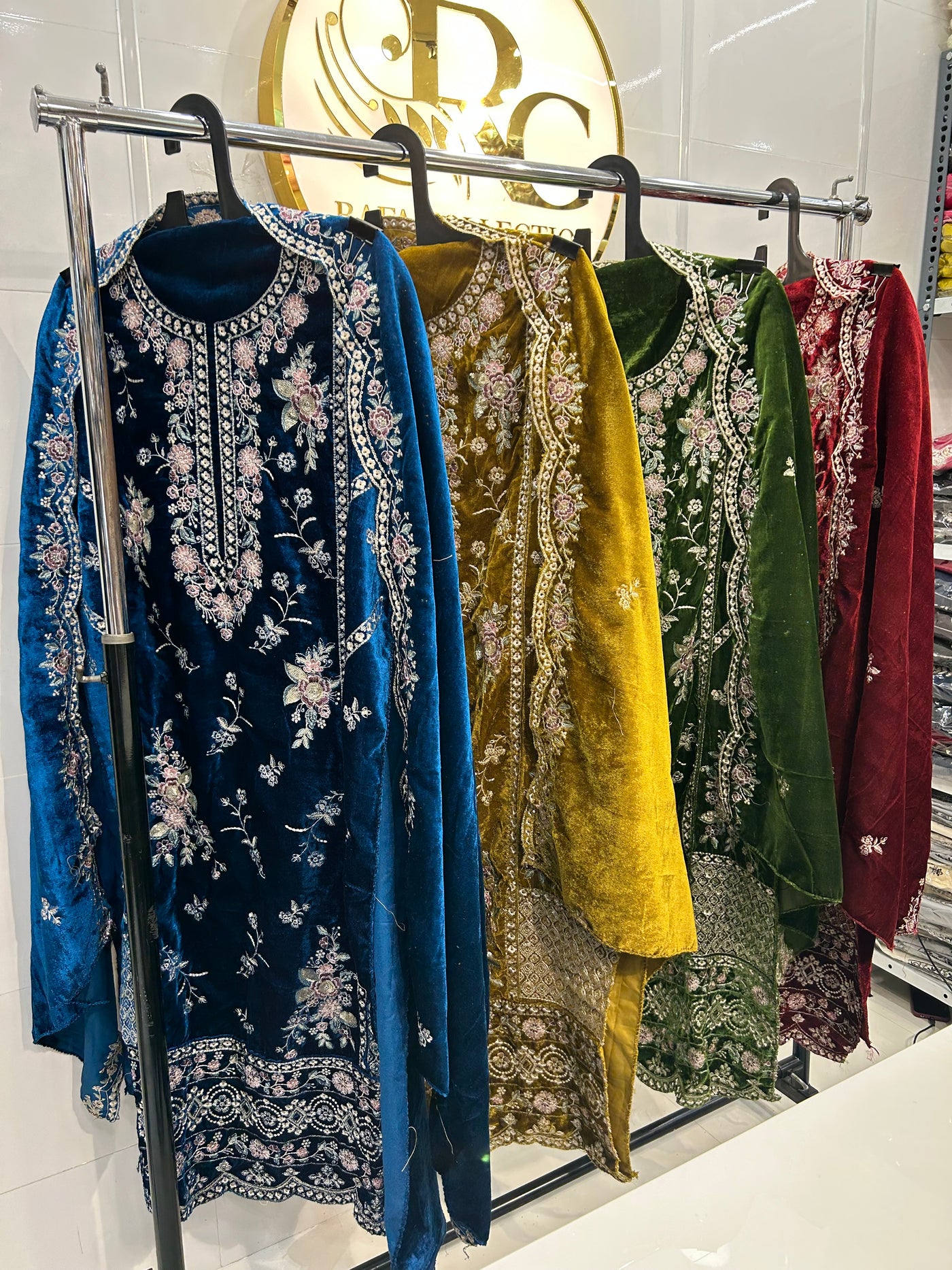 Velvet Pakistani suits 1450