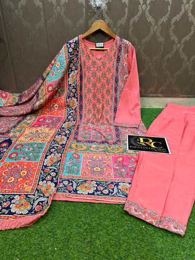 Multi colour kurti pant set 1200