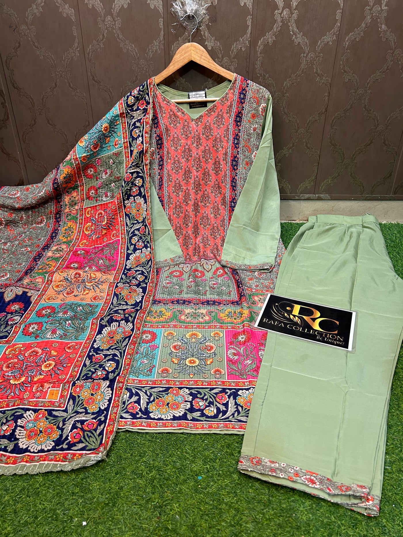 Multi colour kurti pant set 1200