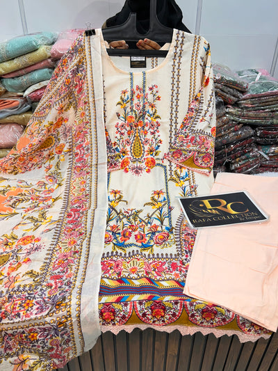 Pakistani printed Kurti Pant Set 1333