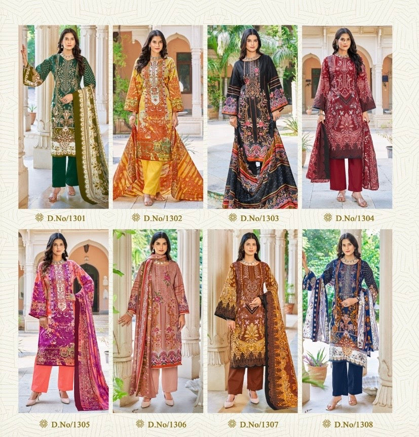 Semi cotton unstitch suit 1349