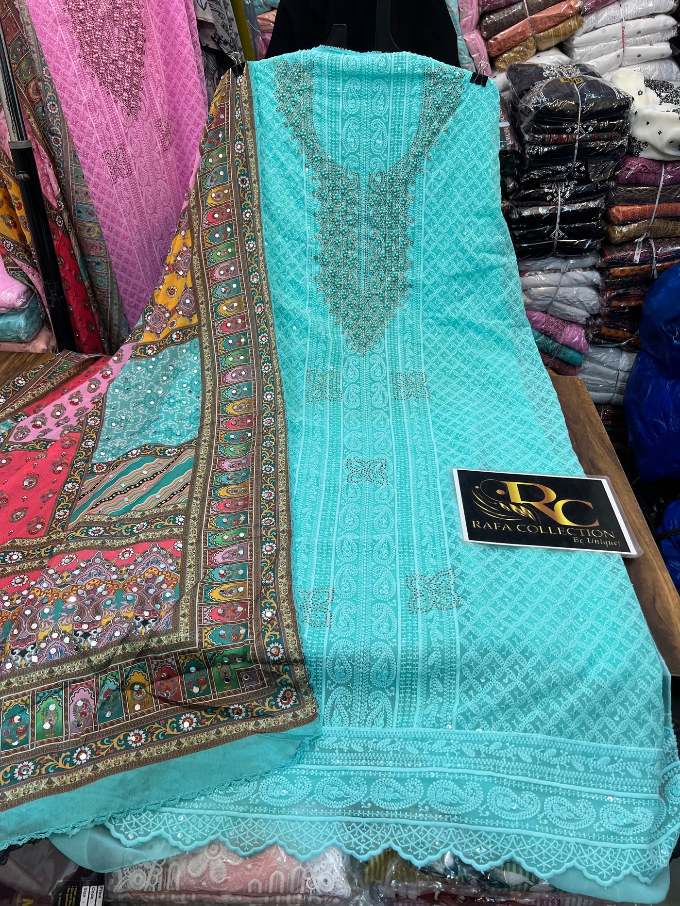 Pakistani Sequence unstich Suit 1248