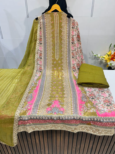 Satin handwork Suit 1734