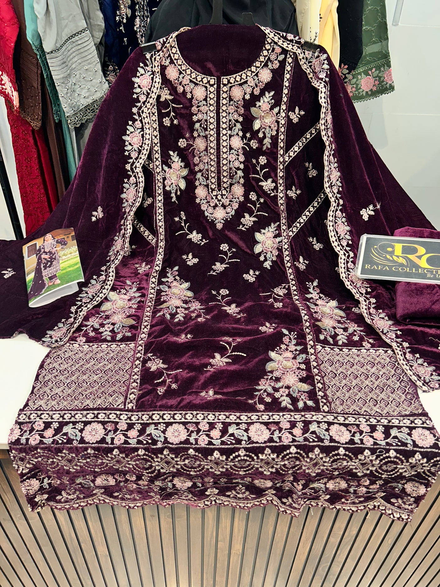 Velvet Pakistani suits 1450